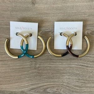 2 pack sole society gold hoop earrings